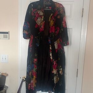 Samantha Sung Multicolor Floral Design with belt and scarf